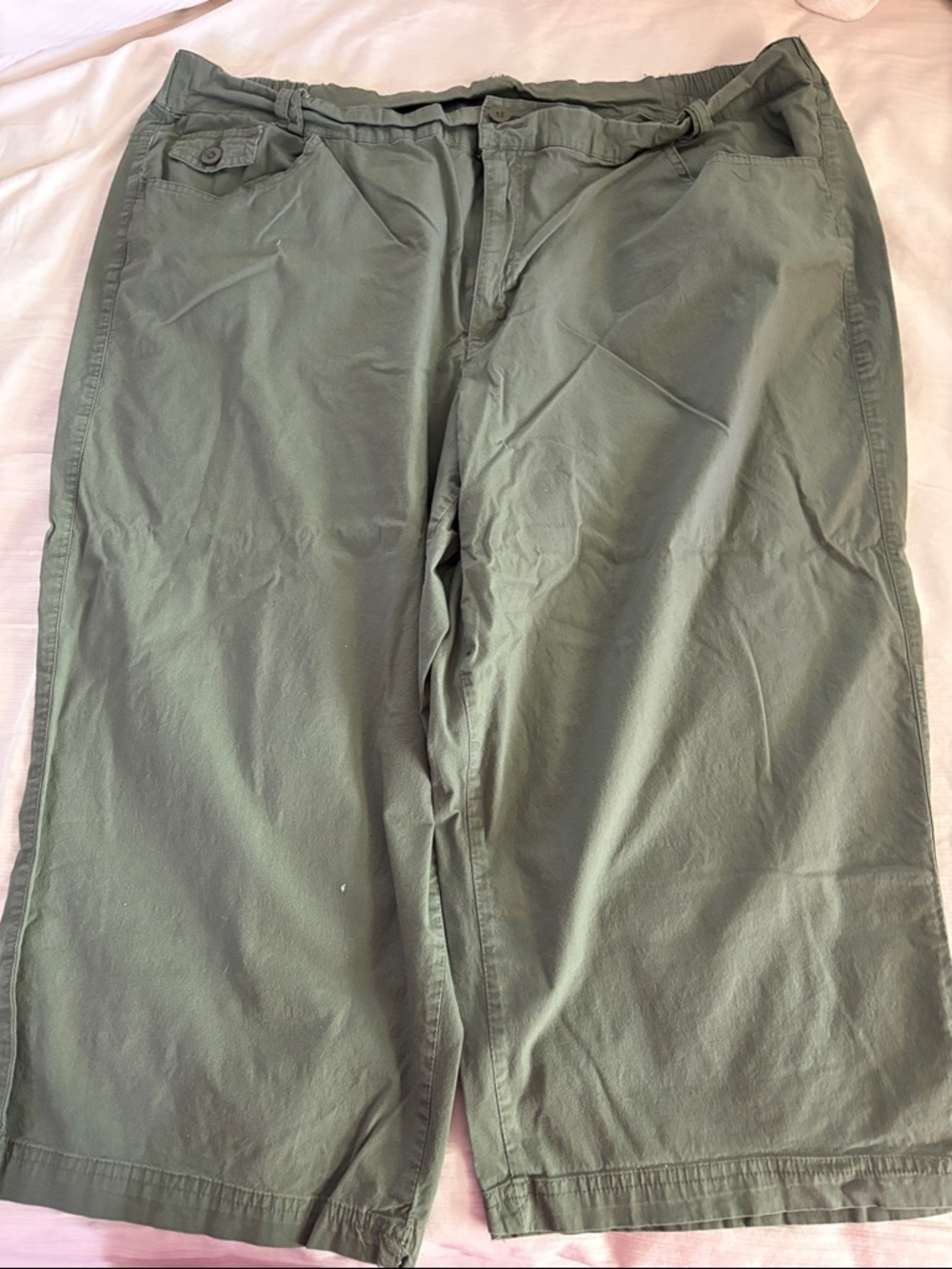 Essentials Olive Straight-Leg Chino Shorts